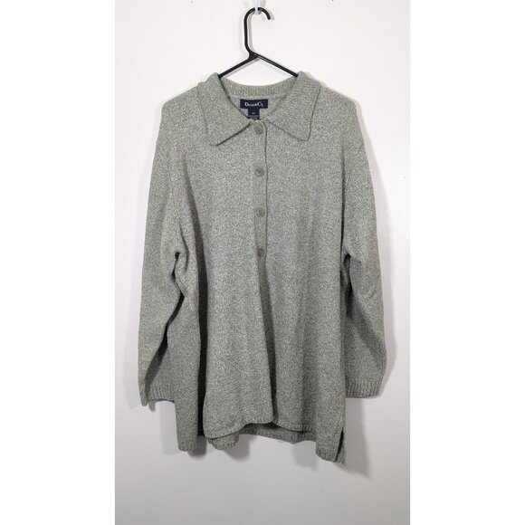 QVC Sweaters - Denim And Co Womens 2X Green Knit Cardigan Sweater Button Knit QVC